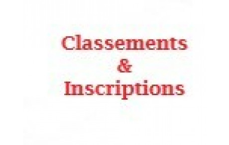 Classements &amp; Inscriptions